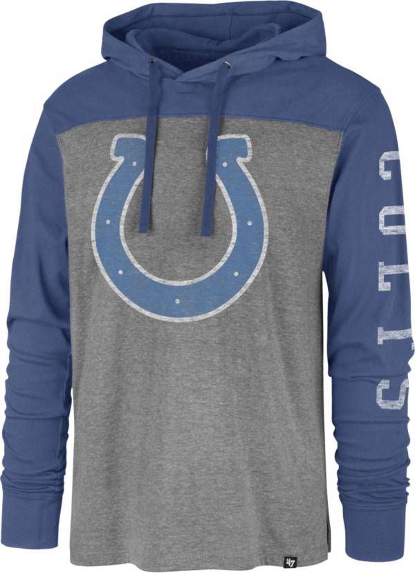 '47 Men's Indianapolis Colts Grey Hooded Long Sleeve Shirt