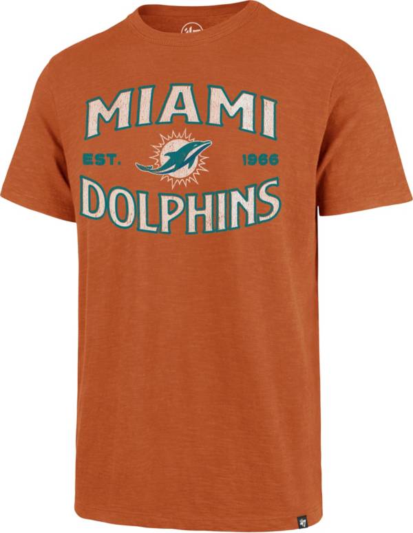 '47 Men's Miami Dolphins Orange Offset Scrum T-Shirt