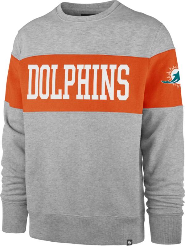 '47 Men's Miami Dolphins Grey Interstate Crew Sweatshirt product image