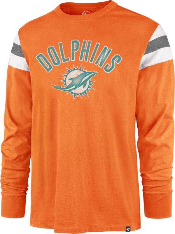 '47 Men's Miami Dolphins Orange Rooted Long Sleeve T-Shirt