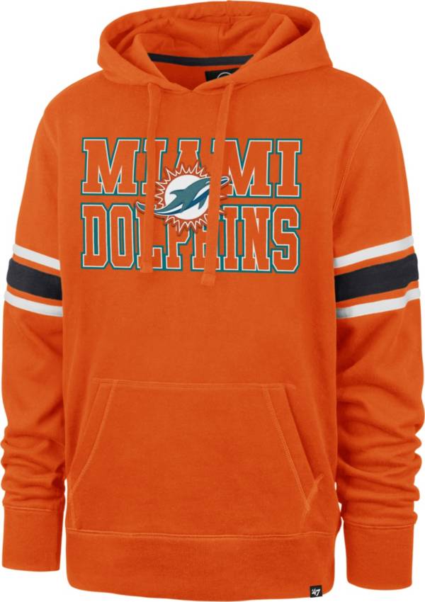 '47 Men's Miami Dolphins Orange Stripe Hoodie