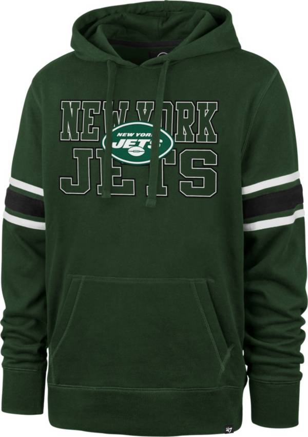 '47 Men's New York Jets Sleeve Stripe Green Pullover Hoodie