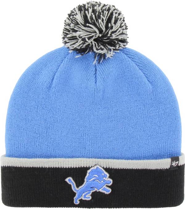 ‘47 Men's Detroit Lions Baraka Blue Cuffed Pom Knit