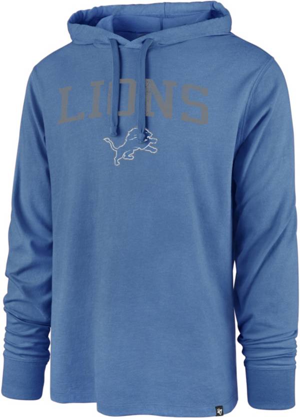 ‘47 Men's Detroit Lions Club Blue Hooded Long Sleeve T-Shirt