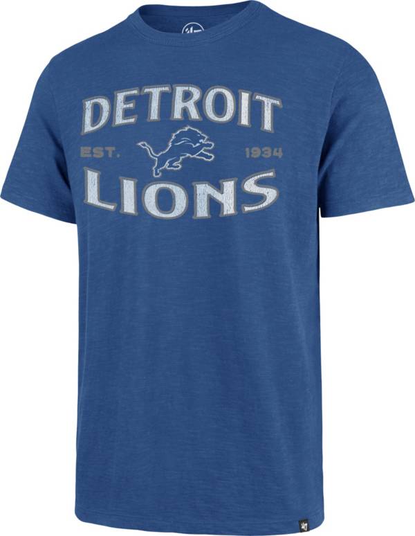 '47 Men's Detroit Lions Blue Offset Scrum T-Shirt