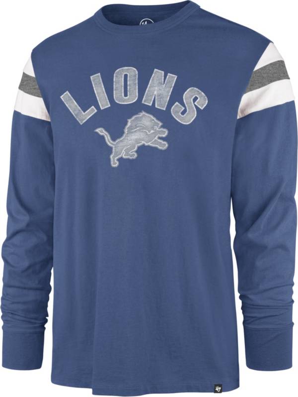 '47 Men's Detroit Lions Blue Rooted Long Sleeve T-Shirt