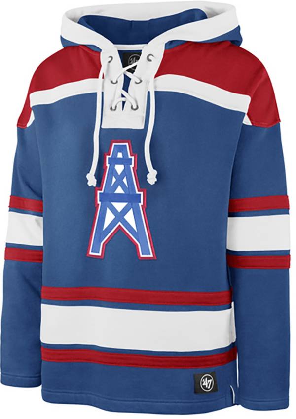 ‘47 Men's Houston Oilers Lacer Blue Hoodie