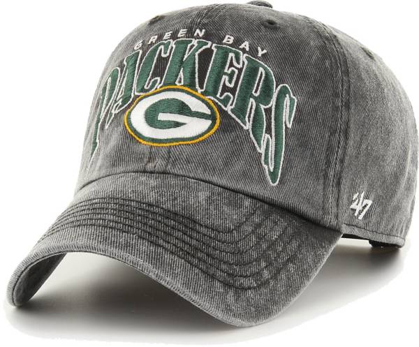 '47 Men's Green Bay Packers Black Apollo Adjustable Hat