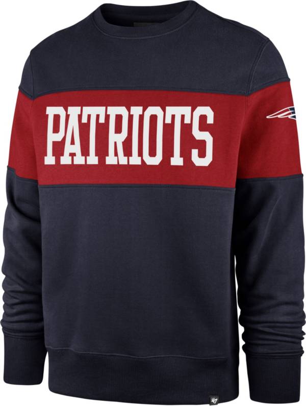 '47 Men's New England Patriots Navy Interstate Crew Sweatshirt