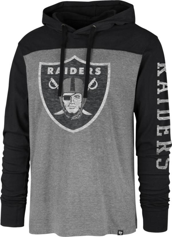 '47 Men's Las Vegas Raiders Grey Hooded Long Sleeve Shirt