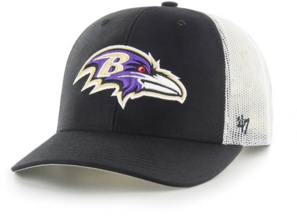 '47 Men's Baltimore Ravens Black Adjustable Trucker Hat