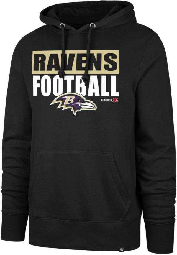 '47 Men's Baltimore Ravens Blockout Black Headline Hoodie