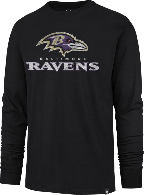 '47 Men's Baltimore Ravens Replay Franklin Black Long Sleeve T-Shirt