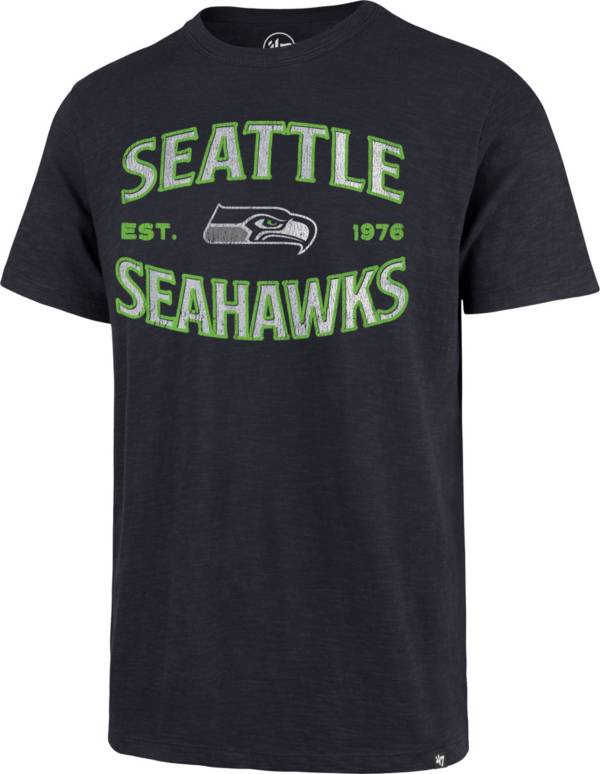 '47 Men's Seattle Seahawks Navy Offset Scrum T-Shirt