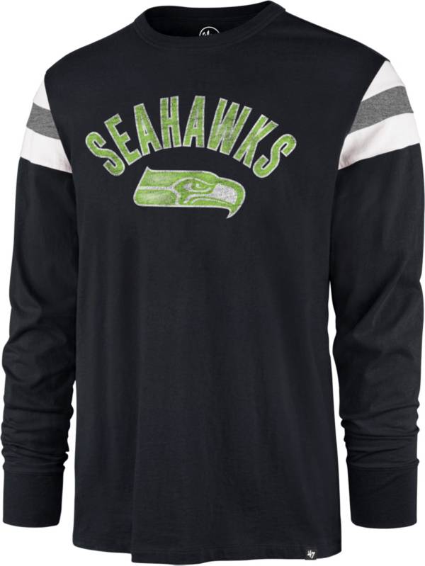 '47 Men's Seattle Seahawks Navy Rooted Long Sleeve T-Shirt