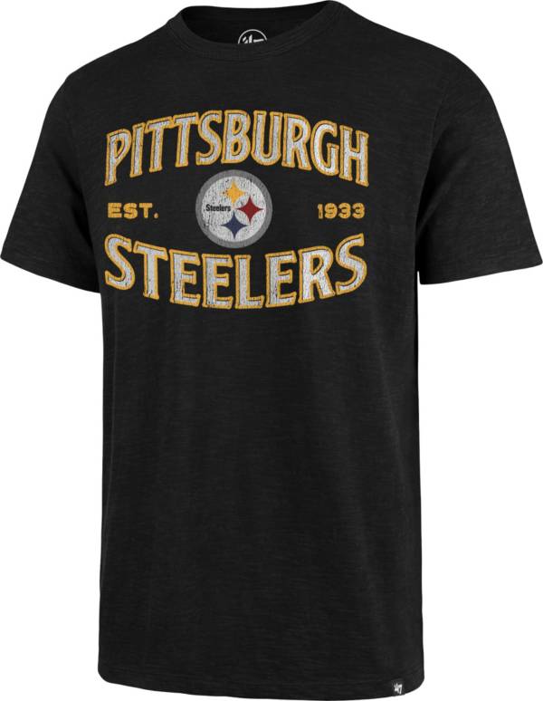 '47 Men's Pittsburgh Steelers Black Offset Scrum T-Shirt