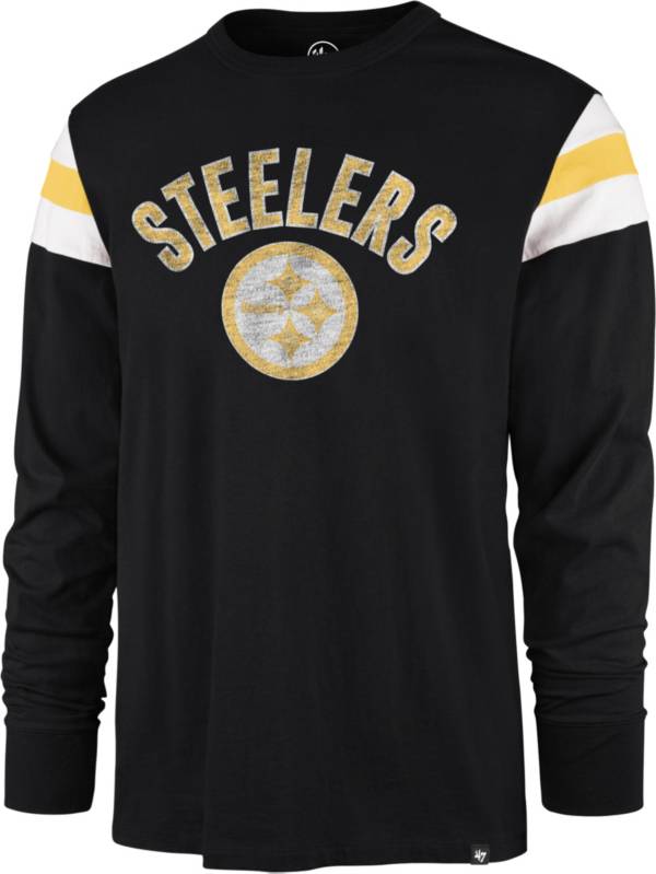 '47 Men's Pittsburgh Steelers Black Rooted Long Sleeve T-Shirt