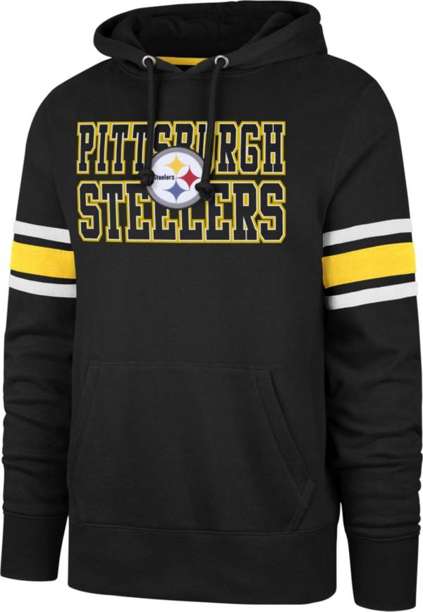 '47 Men's Pittsburgh Steelers Black Stripe Hoodie