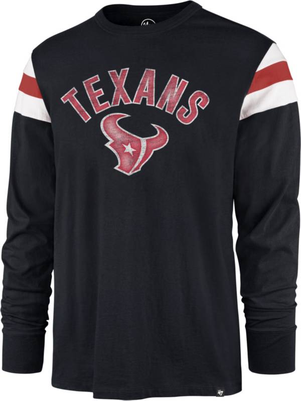 '47 Men's Houston Texans Navy Rooted Long Sleeve T-Shirt