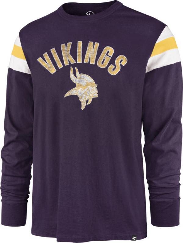 '47 Men's Minnesota Vikings Purple Rooted Long Sleeve T-Shirt