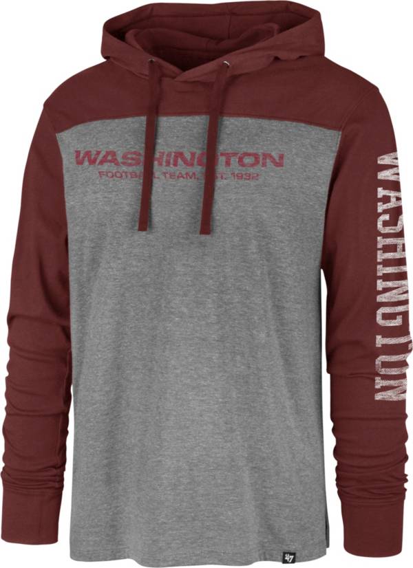 '47 Men's Washington Football Team Grey Hooded Long Sleeve Shirt