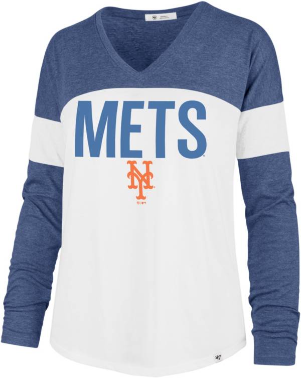'47 Women's New York Mets White Axel Long Sleeve T-Shirt product image