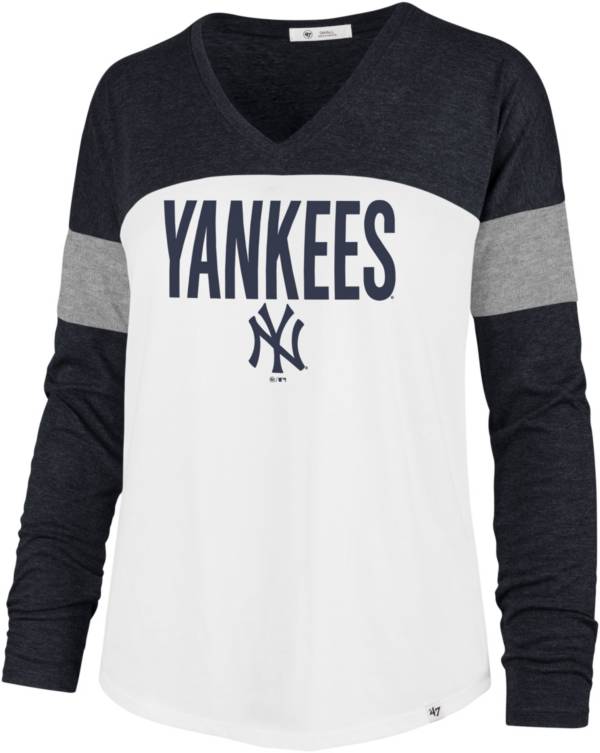 '47 Women's New York Yankees White Axel Long Sleeve T-Shirt product image