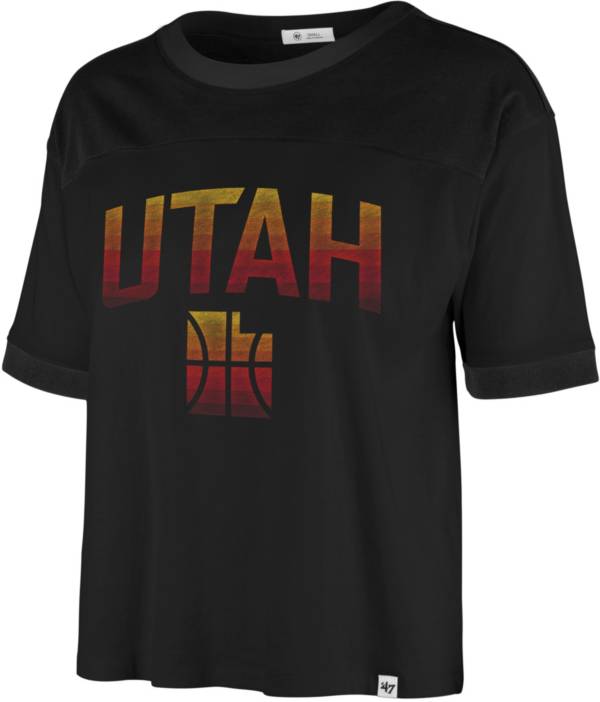'47 Women's 2021-22 City Edition Utah Jazz Black Billie Cropped T-Shirt