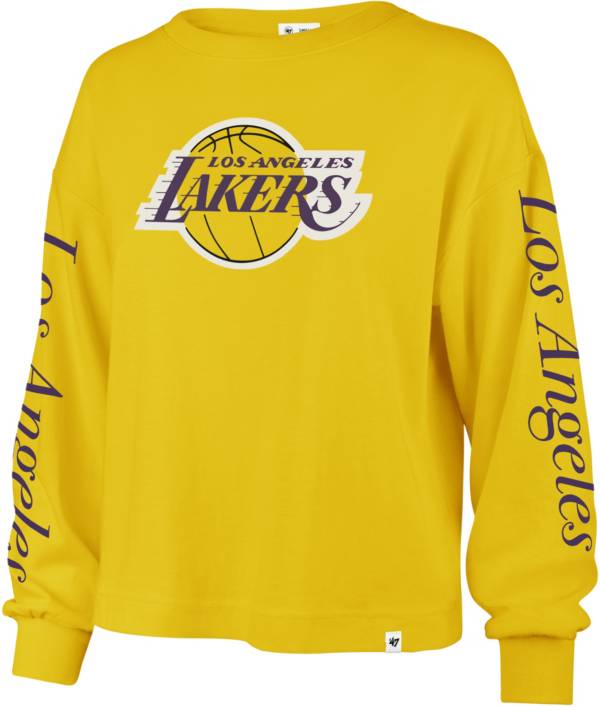 ‘47 Women's Los Angeles Lakers Gold Marlow Long Sleeve T-Shirt