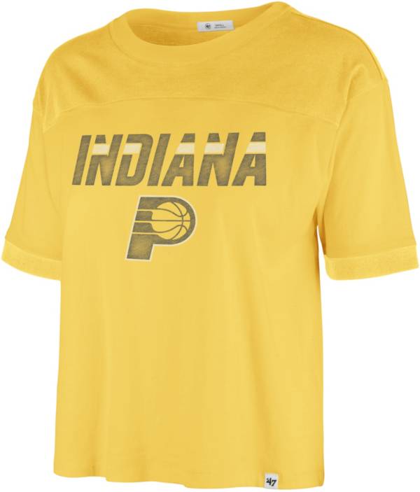 '47 Women's 2021-22 City Edition Indiana Pacers Yellow Billie Cropped T-Shirt