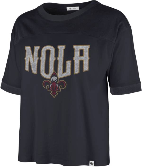 '47 Women's 2021-22 City Edition New Orleans Pelicans Blue Billie Cropped T-Shirt