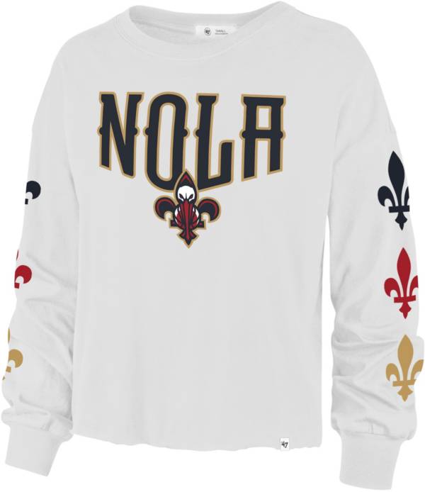 '47 Women's 2021-22 City Edition New Orleans Pelicans White Call Up Long Sleeve T-Shirt