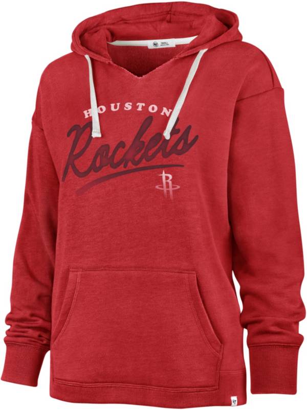 '47 Women's Houston Rockets Red Cross Script Hoodie