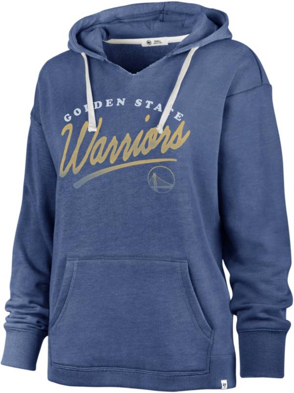 '47 Women's Golden State Warriors Blue Cross Script Hoodie