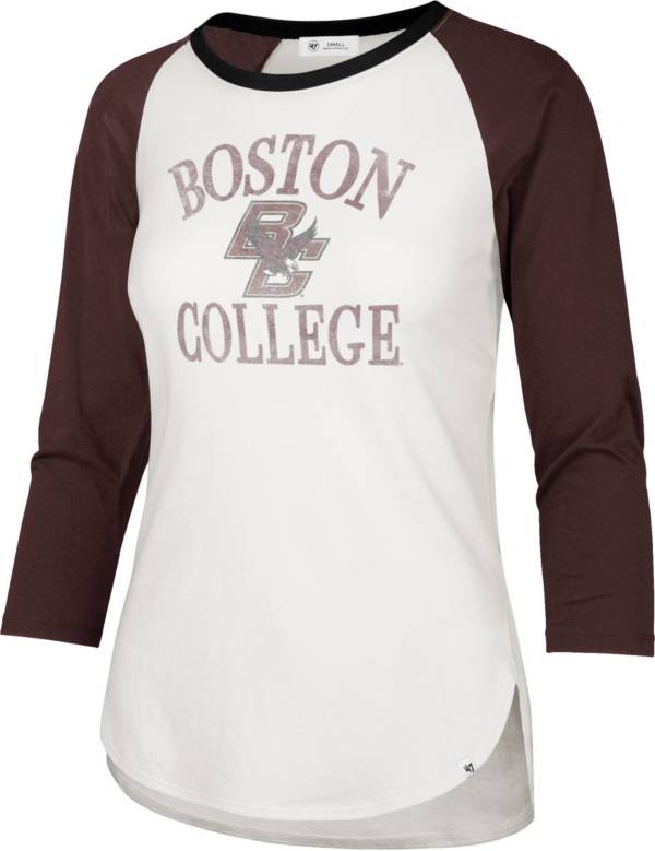 ‘47 Women's Boston College Eagles White Long Sleeve Raglan T-Shirt