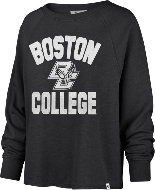 ‘47 Women's Boston College Eagles Black Emerson Crew Pullover Sweatshirt