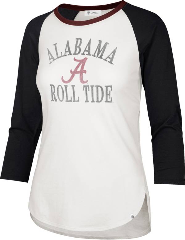 ‘47 Women's Alabama Crimson Tide White Long Sleeve Raglan T-Shirt