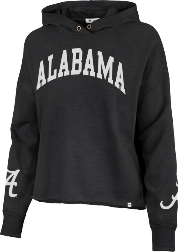 ‘47 Women's Alabama Crimson Tide Black Cropped Pullover Hoodie