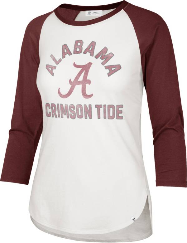 ‘47 Women's Alabama Crimson Tide White Long Sleeve Raglan T-Shirt