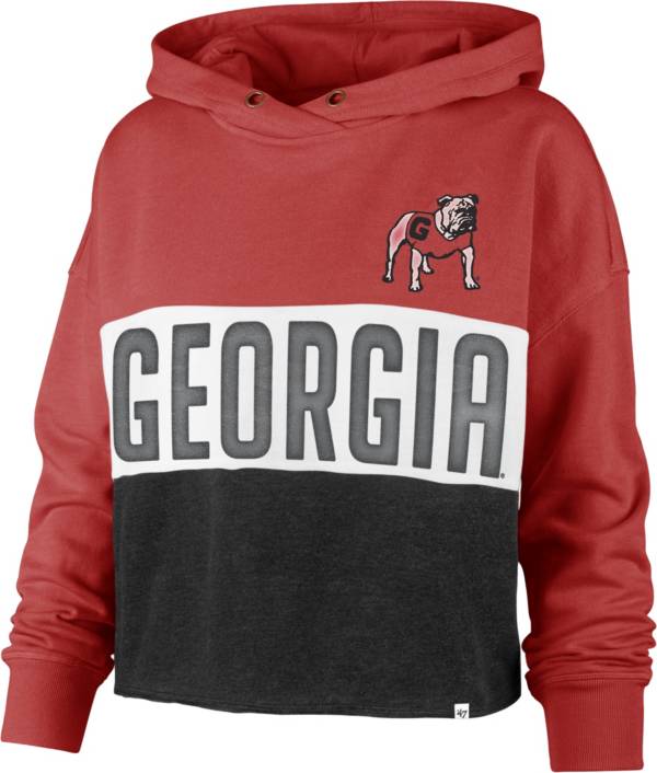 ‘47 Women's Georgia Bulldogs Red Lizzy Cut Off Pullover Hoodie