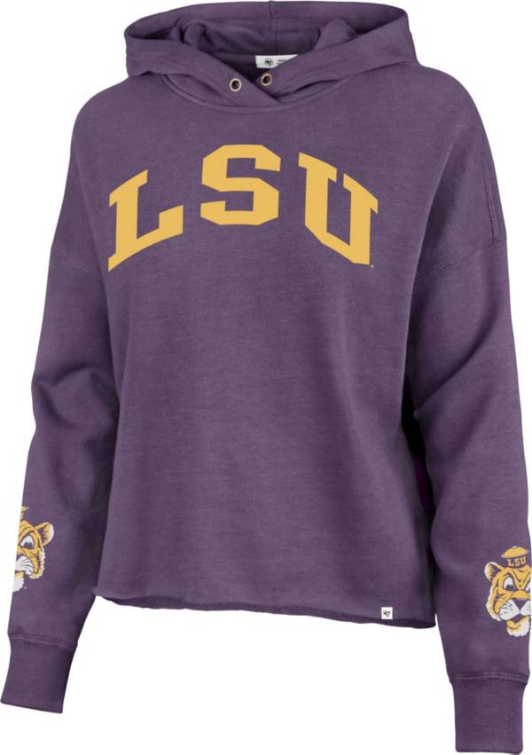 ‘47 Women's LSU Tigers Purple Emerson Cropped Pullover Hoodie