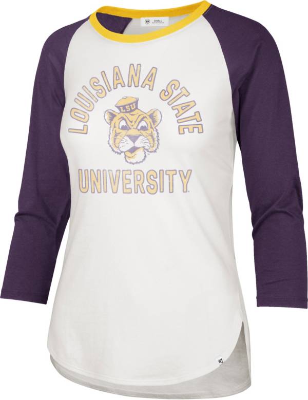 ‘47 Women's LSU Tigers White Long Sleeve Raglan T-Shirt