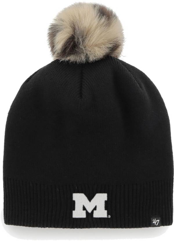 ‘47 Women's Michigan Wolverines Black Pom Knit Beanie