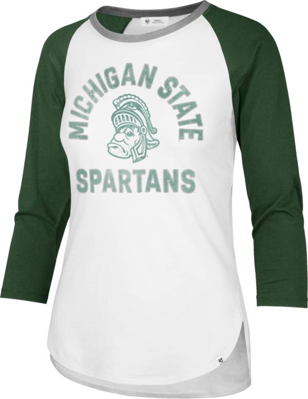 ‘47 Women's Michigan State Spartans White Long Sleeve Raglan T-Shirt