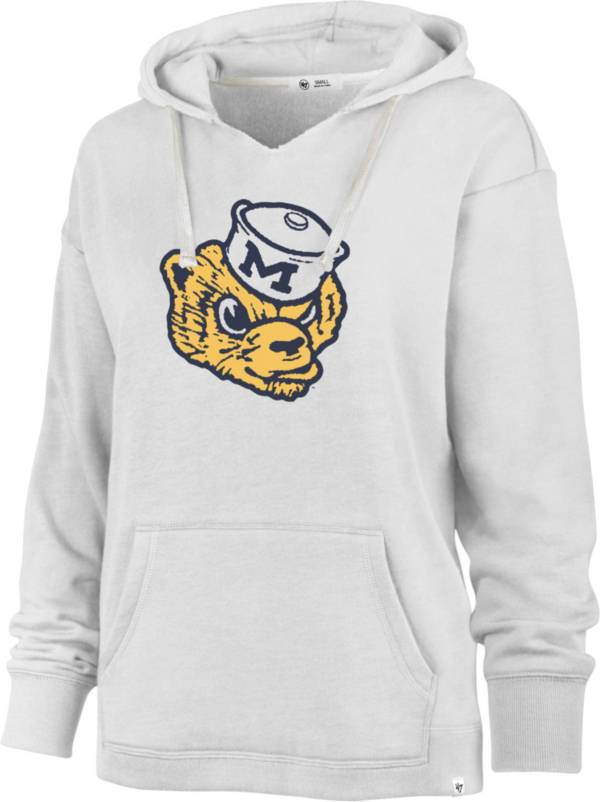 ‘47 Women's Michigan Wolverines White Kennedy Pullover Hoodie