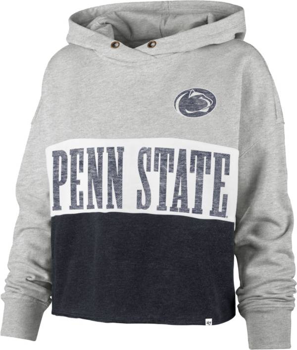‘47 Women's Penn State Nittany Lions Gray Lizzy Cut Off Pullover Hoodie