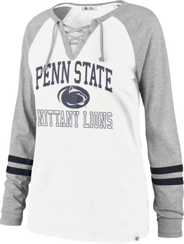 ‘47 Women's Penn State Nittany Lions White Lace-Up Long Sleeve T-Shirt