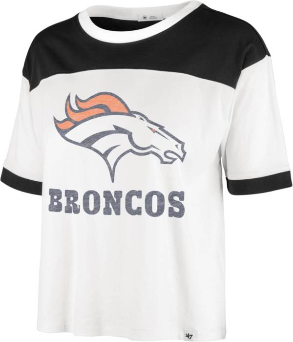 '47 Women's Denver Broncos White Billie Cropped T-Shirt