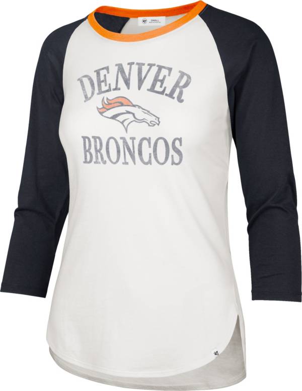 '47 Women's Denver Broncos White Long Sleeve Raglan T-Shirt