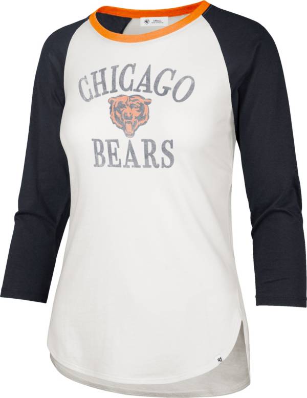'47 Women's Chicago Bears White Long Sleeve Raglan T-Shirt